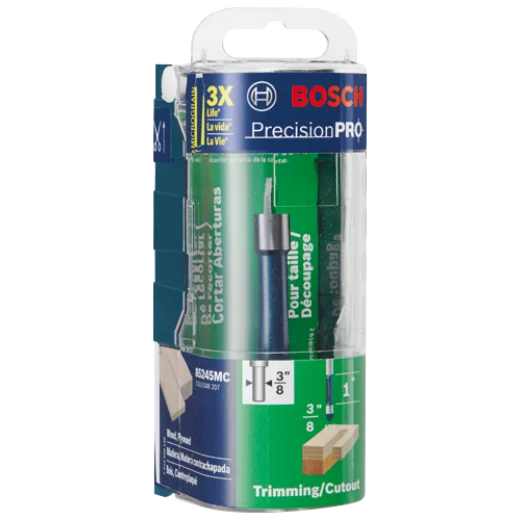 BOSCH 85245MC 3/8 In. x 1 In. Carbide-Tipped Single-Flute Pilot Panel Concave Router Bit VM Hardware