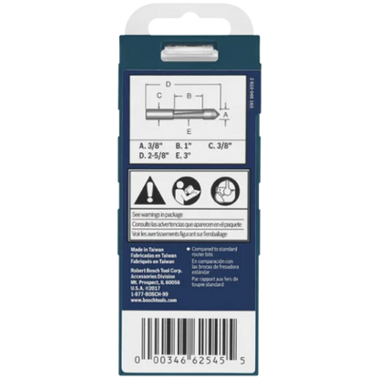 BOSCH 85245MC 3/8 In. x 1 In. Carbide-Tipped Single-Flute Pilot Panel Concave Router Bit VM Hardware