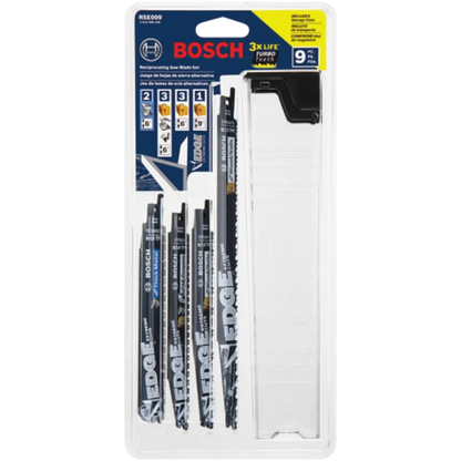 BOSCH RSE009 9 pc. Edge Reciprocating Saw Blade Set VM Hardware