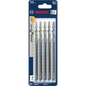 BOSCH T344D 5-Piece 6 In. 6 TPI Speed for Wood T-Shank Jig Saw Blades VM Hardware