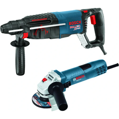 BOSCH 11255VSR-GWS8 1" SDS-Plus Bulldog Xtreme Rotary Hammer - 7.5 AMP - W/ GWS8-45 Grinder VM Hardware