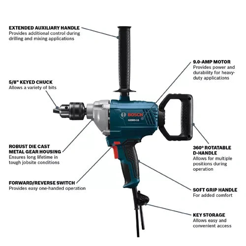 BOSCH GBM9-16 5/8 In. Mixer VM Hardware