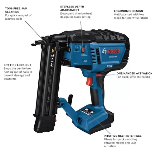 BOSCH GNH18V-18MN 18-Gauge Brad Nailer (Bare Tool) VM Hardware