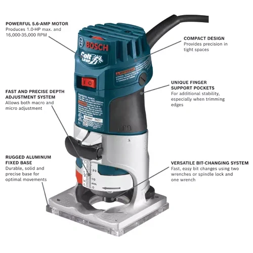 BOSCH PR20EVS 120V Variable-Speed Palm Router VM Hardware