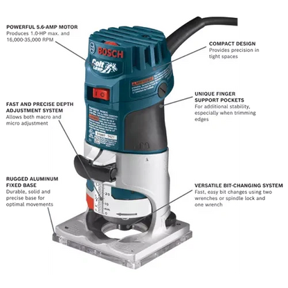 BOSCH PR20EVS 120V Variable-Speed Palm Router VM Hardware