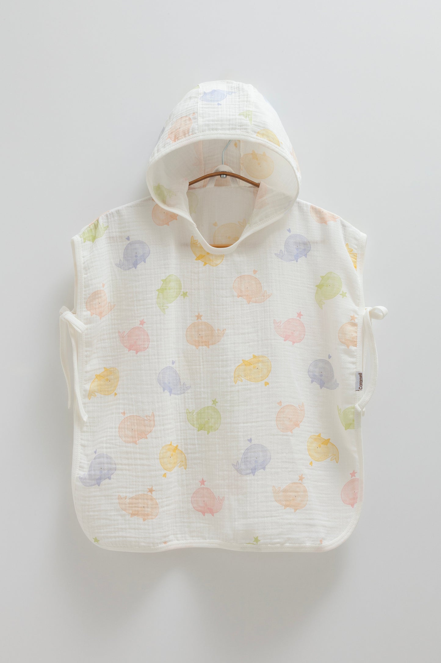 Whale Muslin Poncho-Ecru Honey and Hive