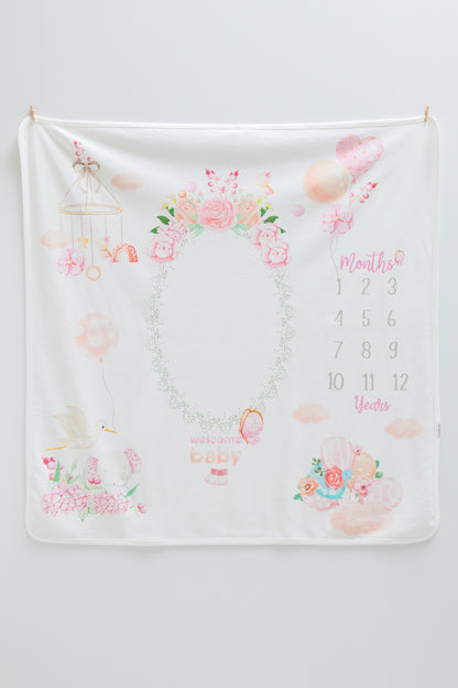Blush Milestone Blanket Honey and Hive