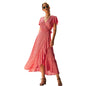 Summer Floral Print Dress with V-Neck and Asymmetrical Hem