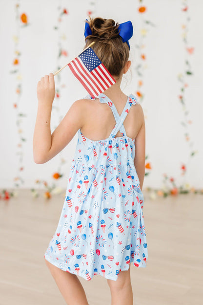 Baby You're a Firework Ruffle Cross Back Dress Mila & Rose ®