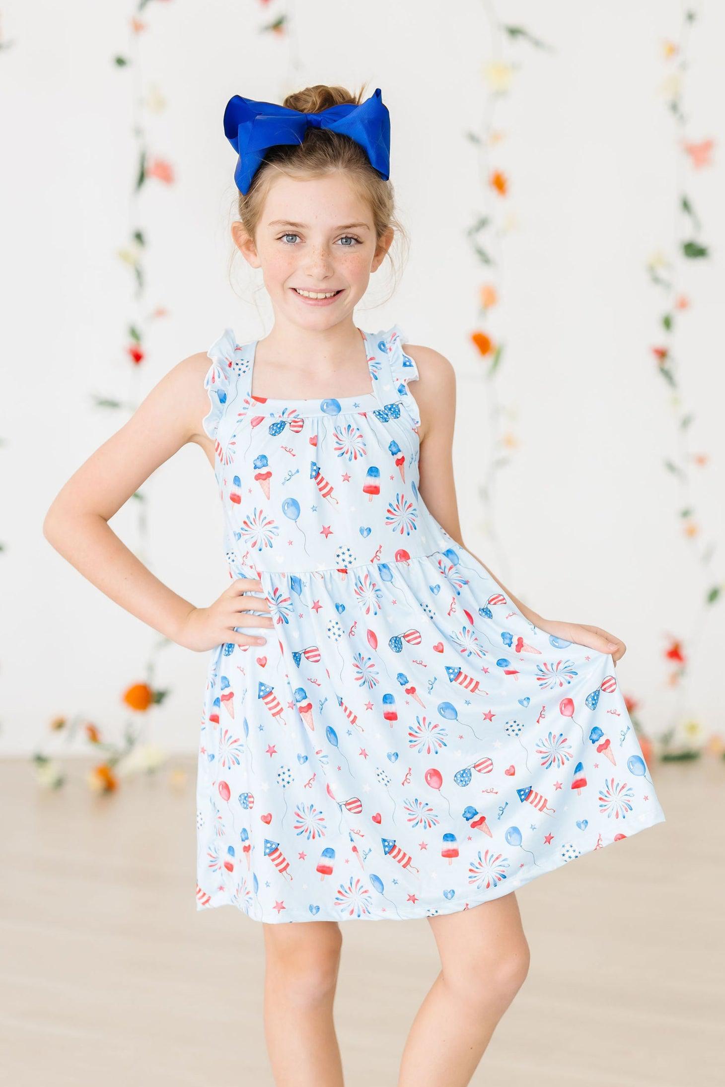 Baby You're a Firework Ruffle Cross Back Dress Mila & Rose ®