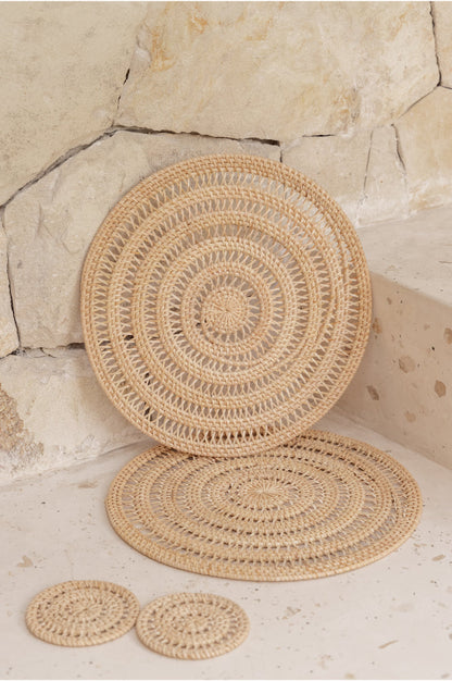 Woven Rattan Placemat Set Village Thrive