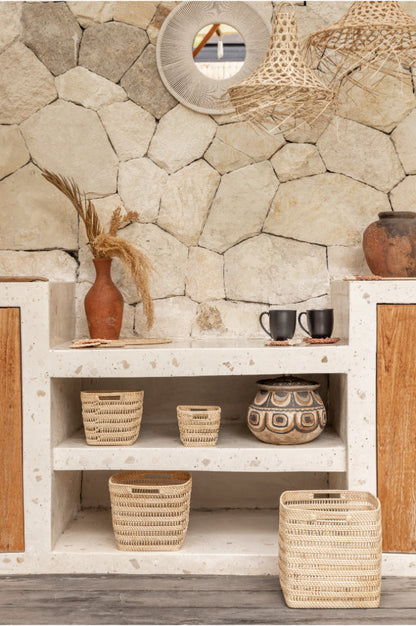 Woven Rattan Cube Storage Baskets Village Thrive