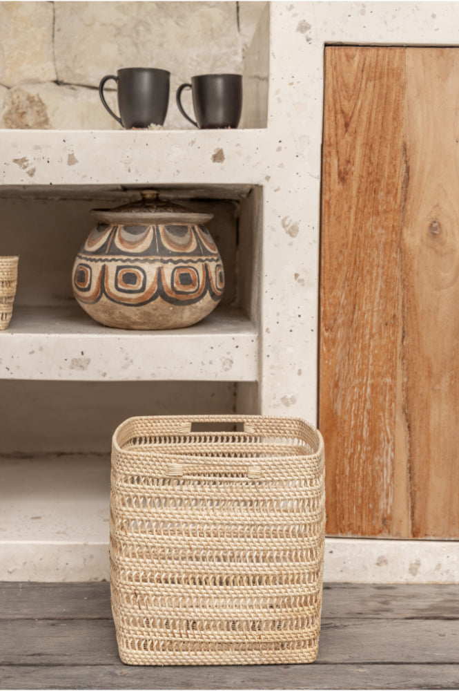 Woven Rattan Cube Storage Baskets Village Thrive