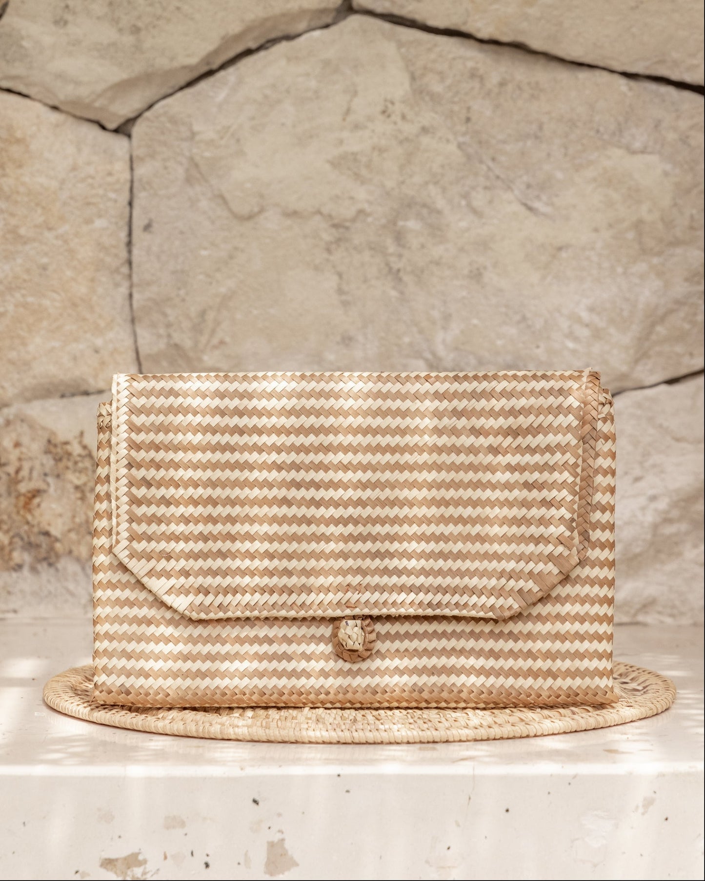 Stripes Rattan Clutch Village Thrive
