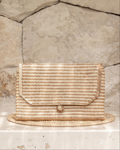 Stripes Rattan Clutch Village Thrive