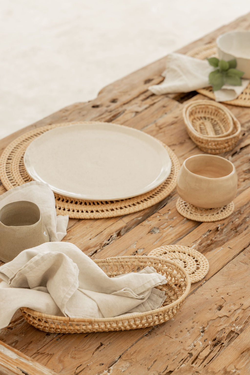 Woven Rattan Placemat Set Village Thrive