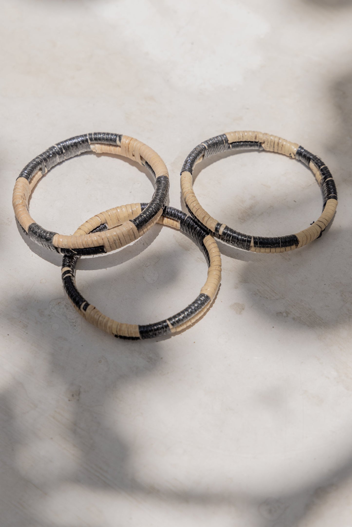 Black Motif Rattan Bangle Village Thrive