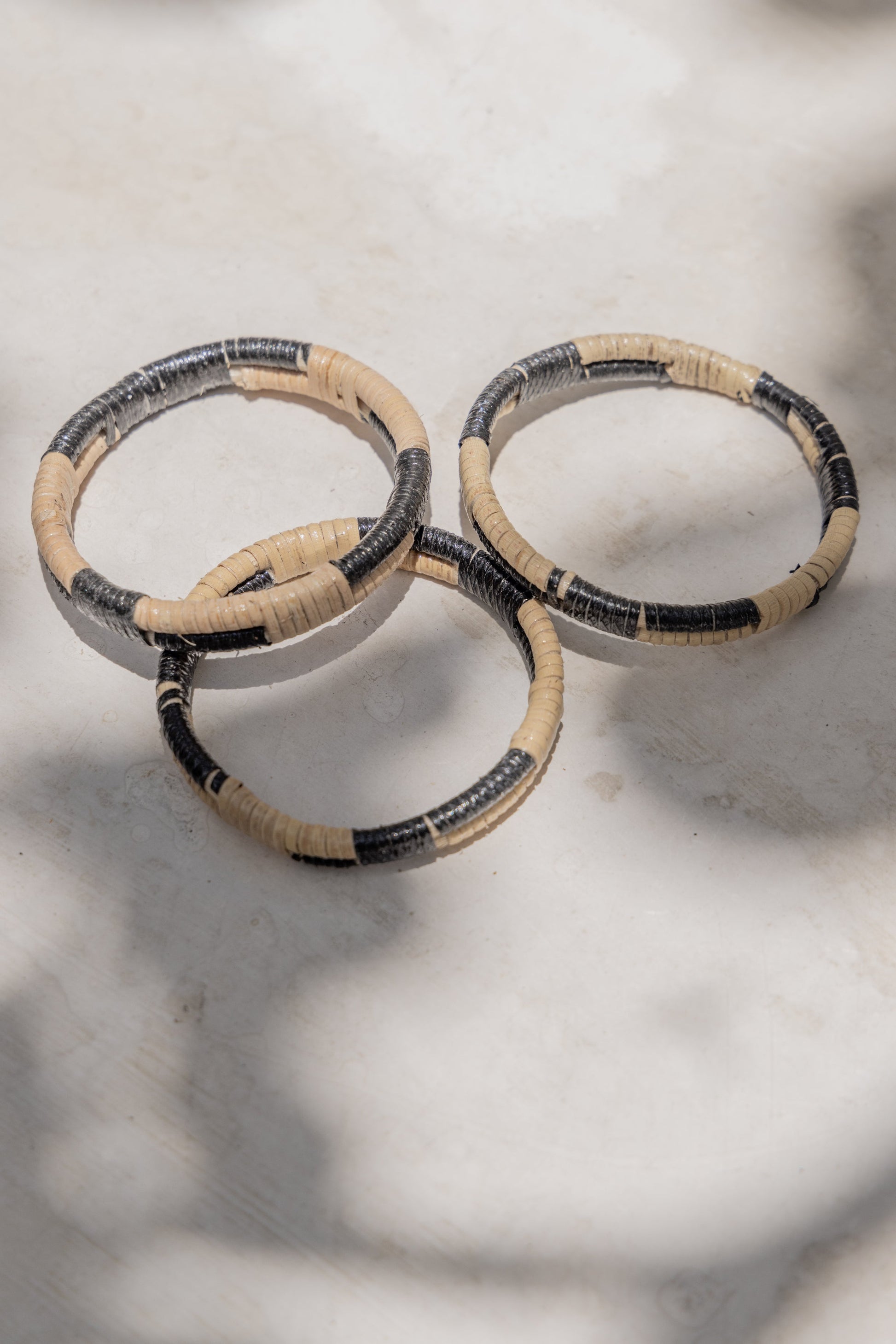 Black Motif Rattan Bangle Village Thrive