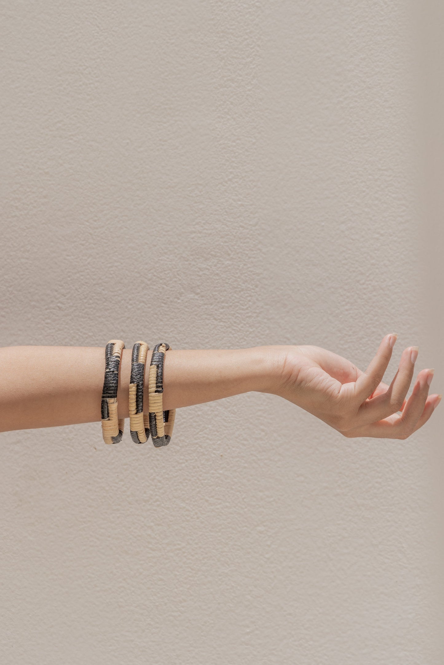 Black Motif Rattan Bangle Village Thrive