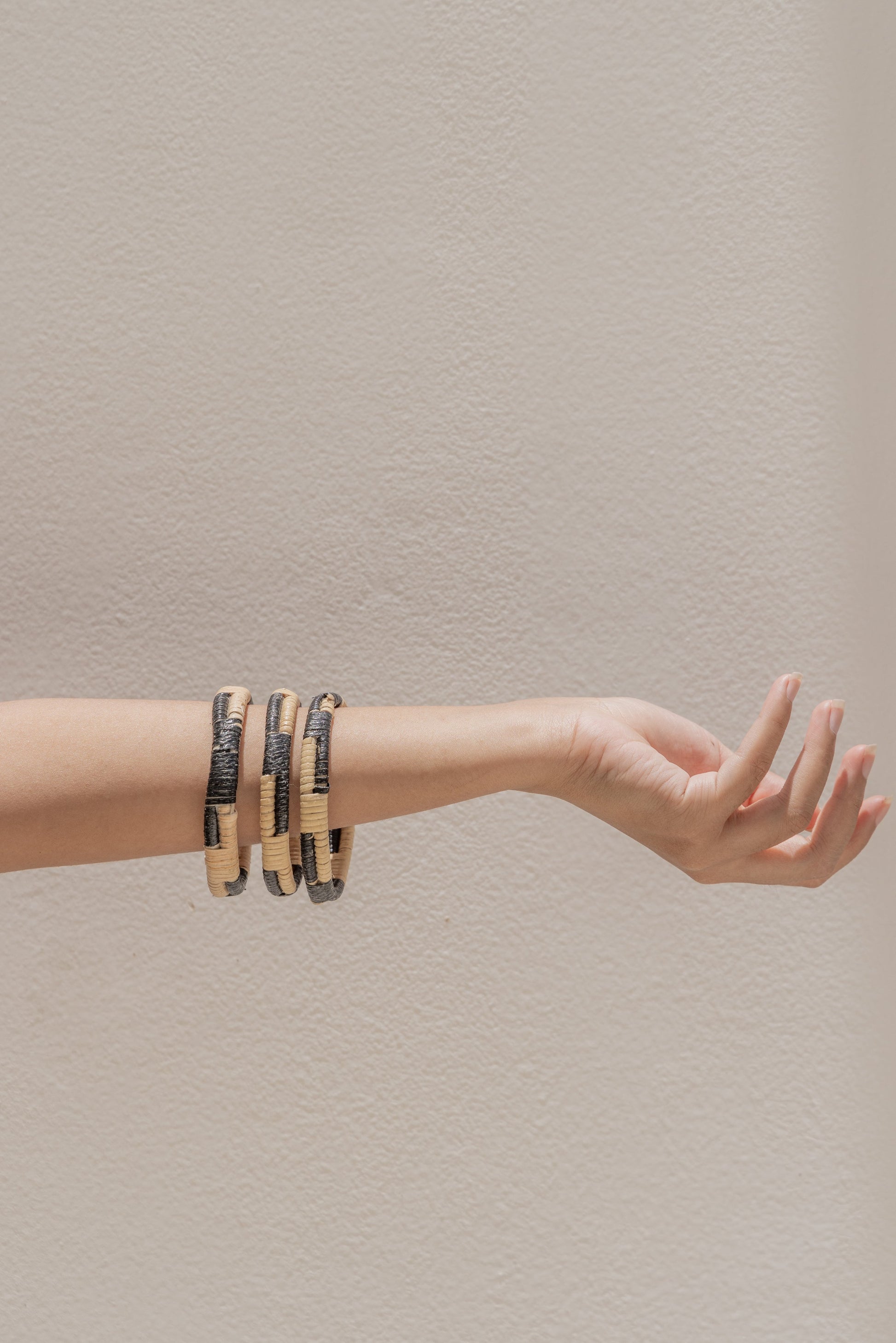 Black Motif Rattan Bangle Village Thrive