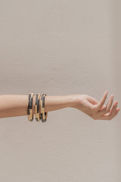 Black Motif Rattan Bangle Village Thrive