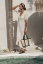 Raja Leather and Cane Carryall Bag Village Thrive