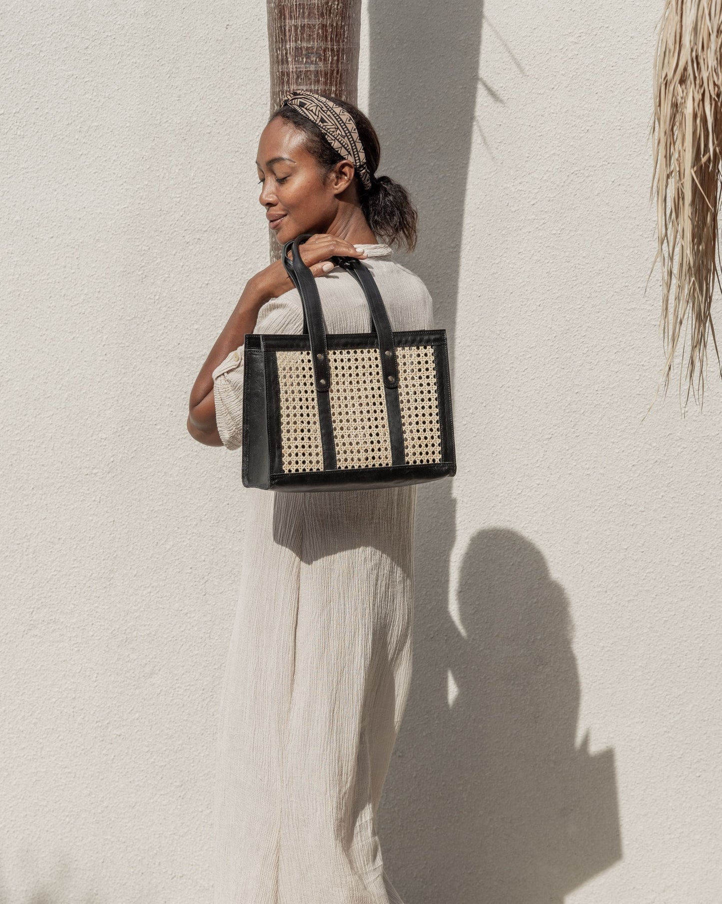 Raja Leather and Cane Everyday Bag Village Thrive