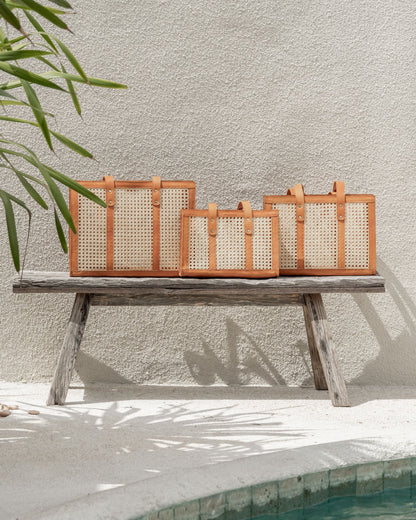 Raja Leather and Cane Everyday Bag Village Thrive