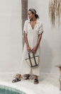 Raja Leather and Cane Carryall Bag Village Thrive