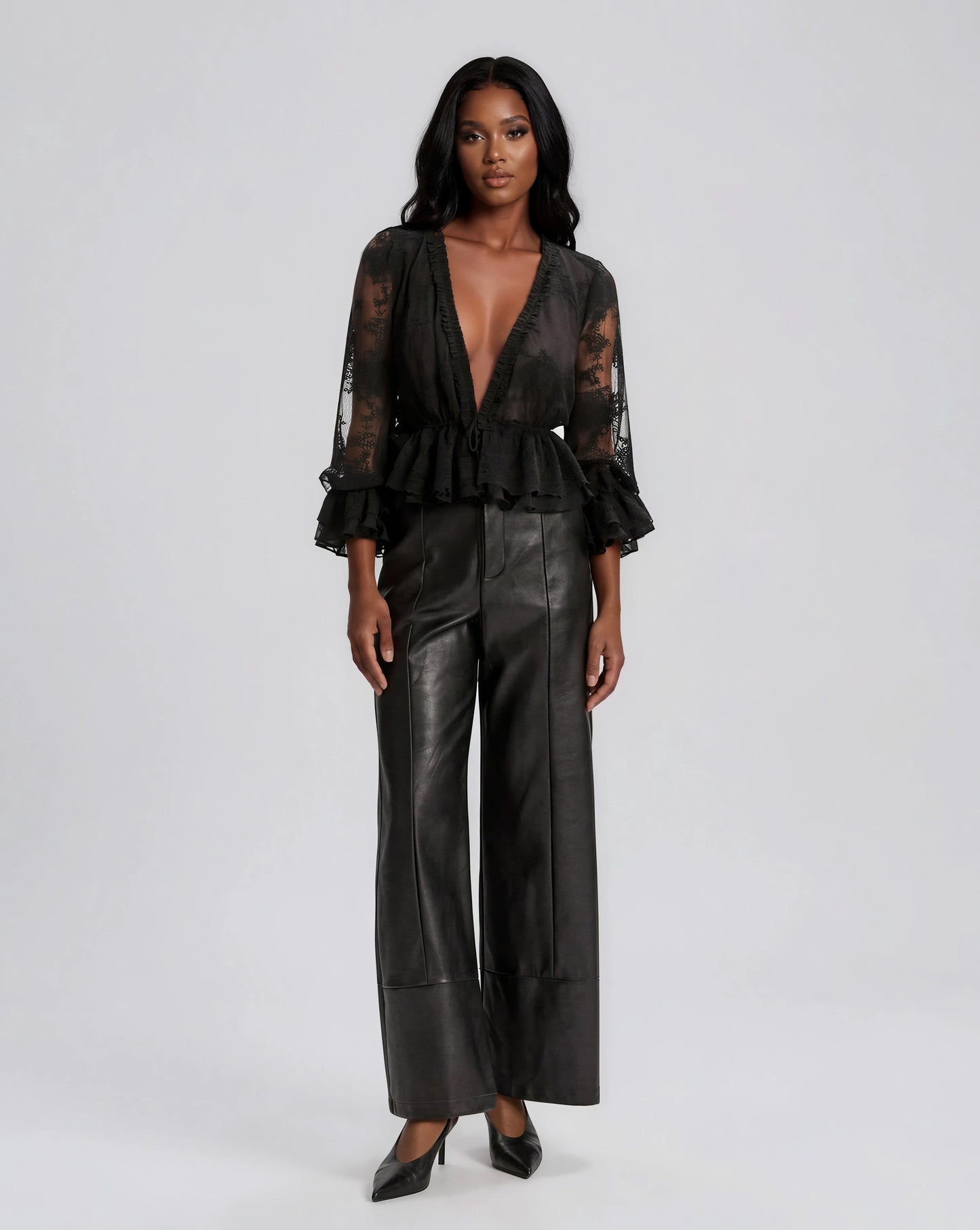 Natoli Embroidered Mesh Blouse – Black XO, Tina