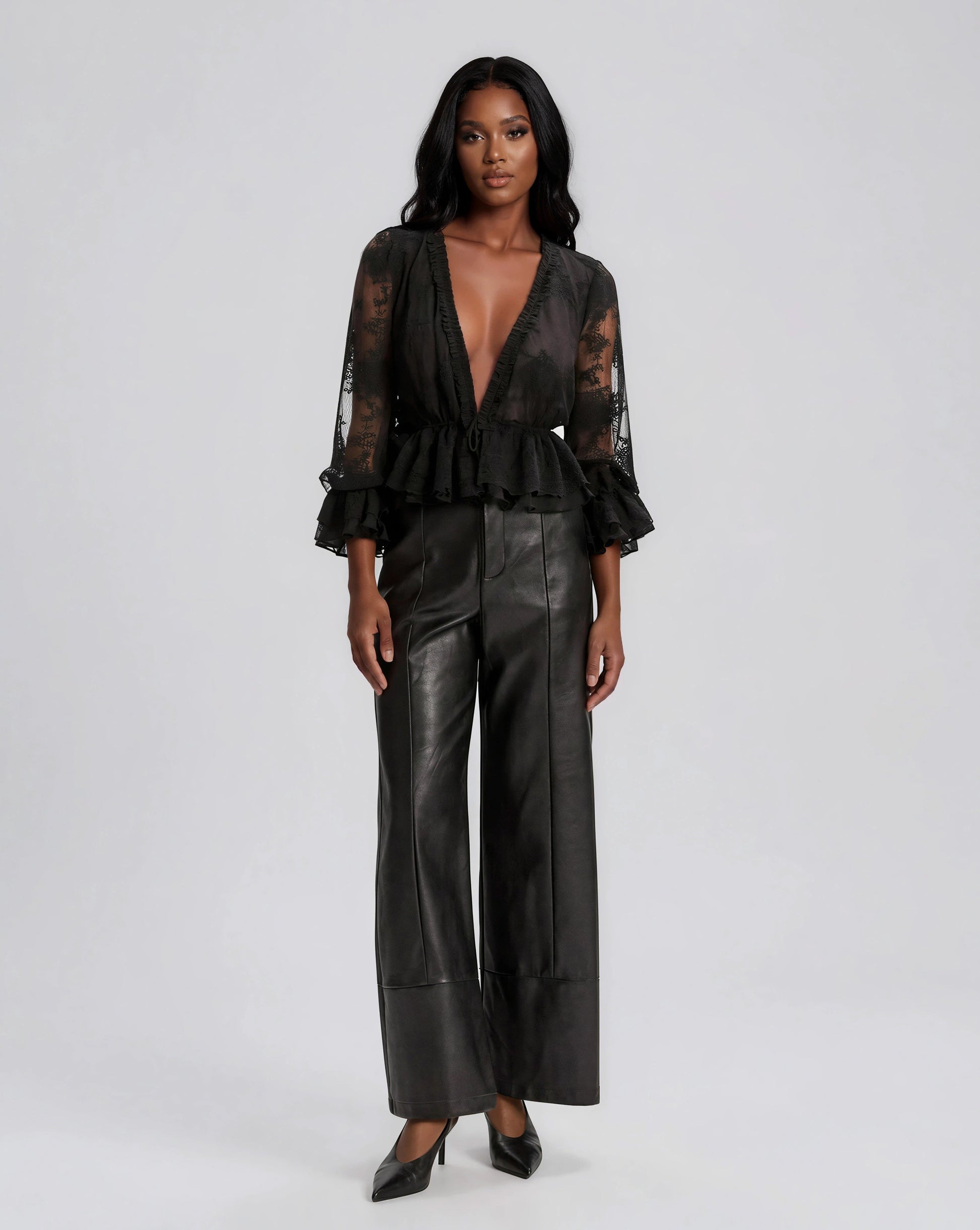 Natoli Embroidered Mesh Blouse – Black XO, Tina