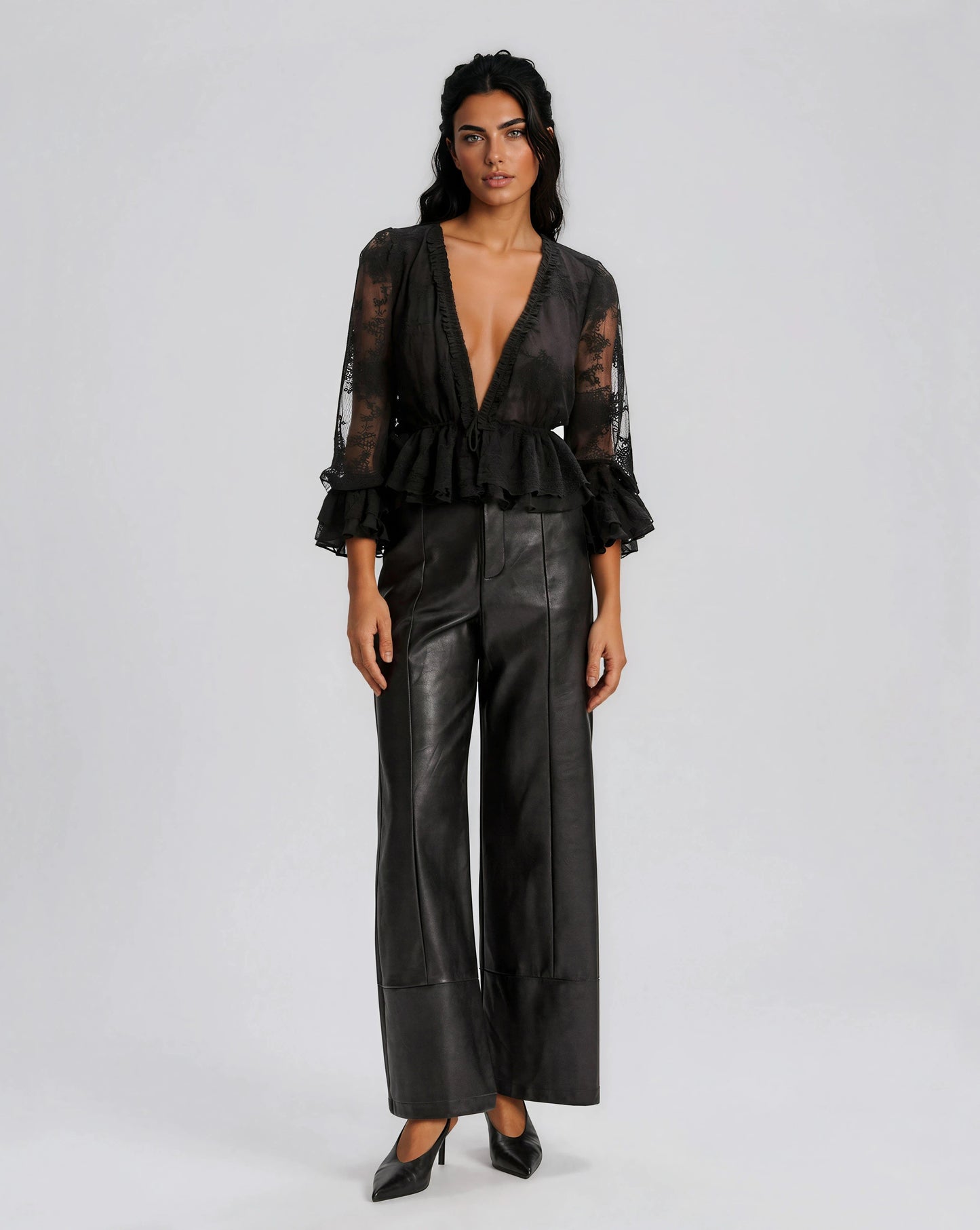 Natoli Embroidered Mesh Blouse – Black XO, Tina