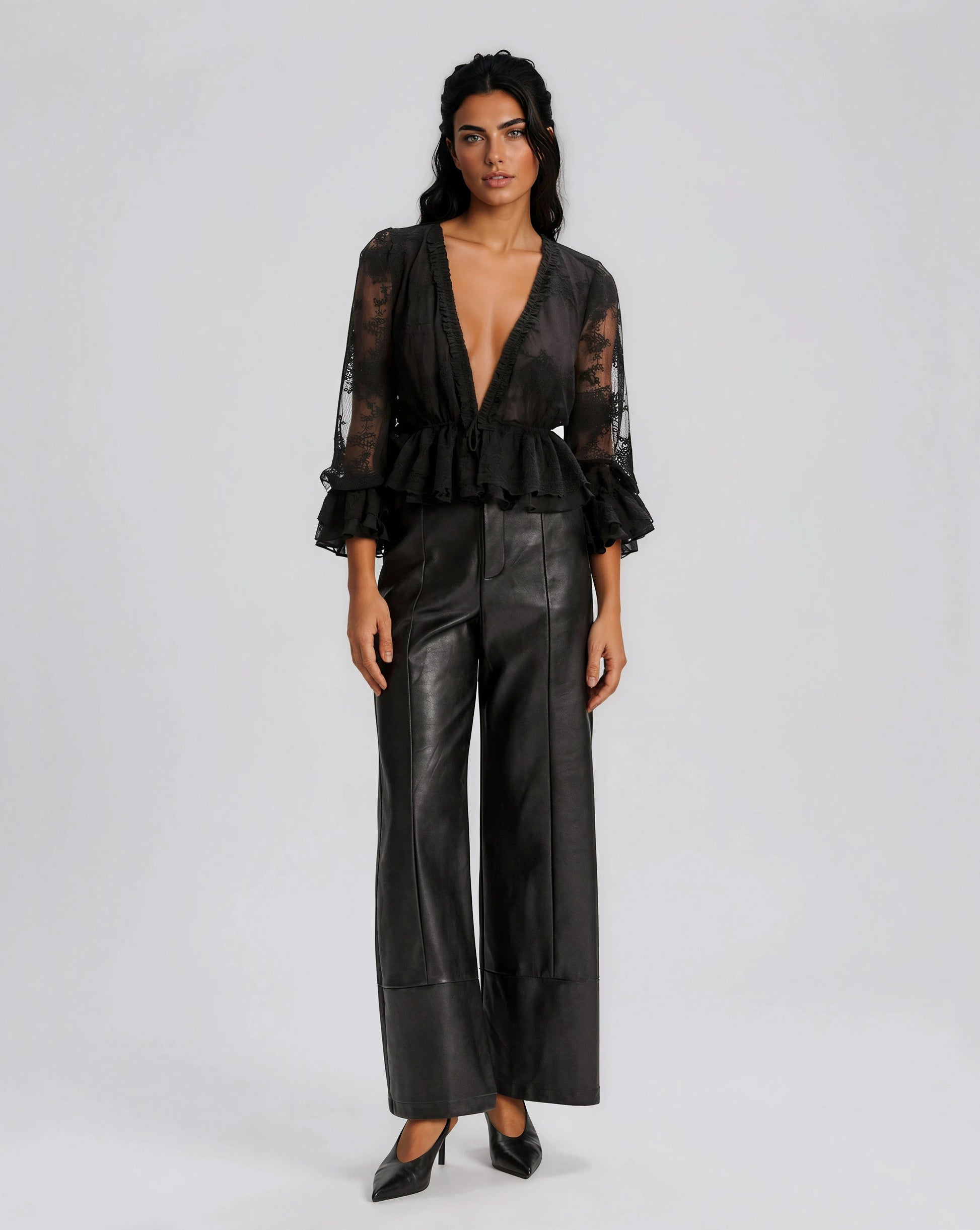 Natoli Embroidered Mesh Blouse – Black XO, Tina