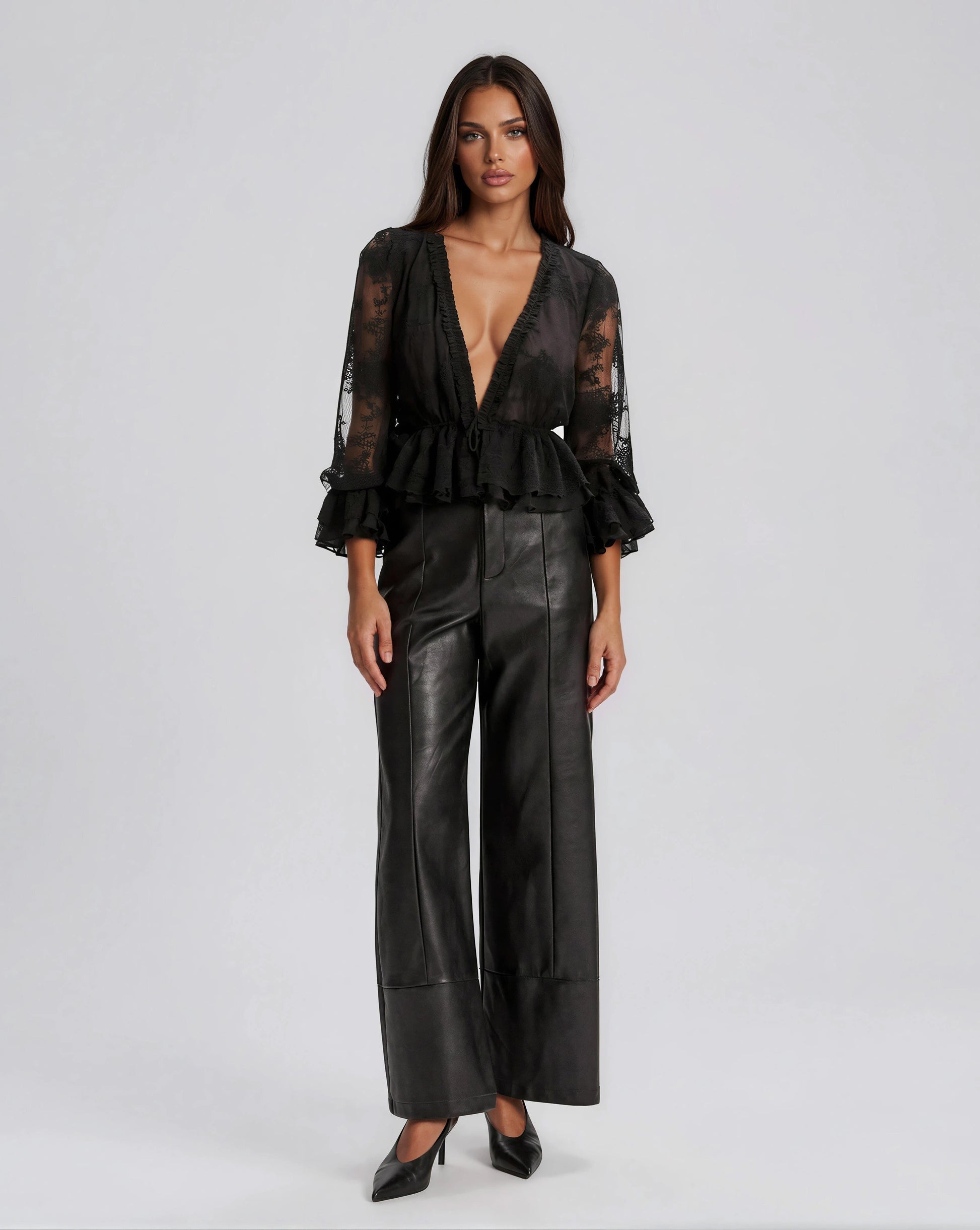 Natoli Embroidered Mesh Blouse – Black XO, Tina