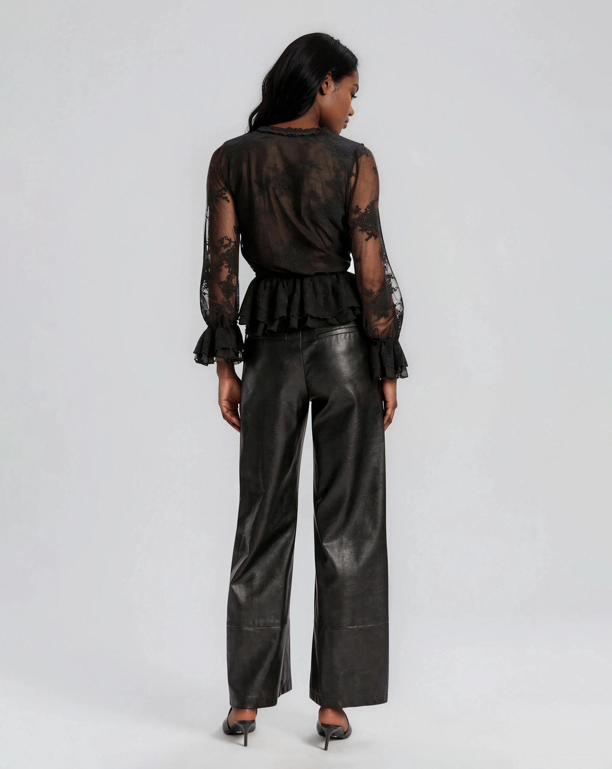Natoli Embroidered Mesh Blouse – Black XO, Tina