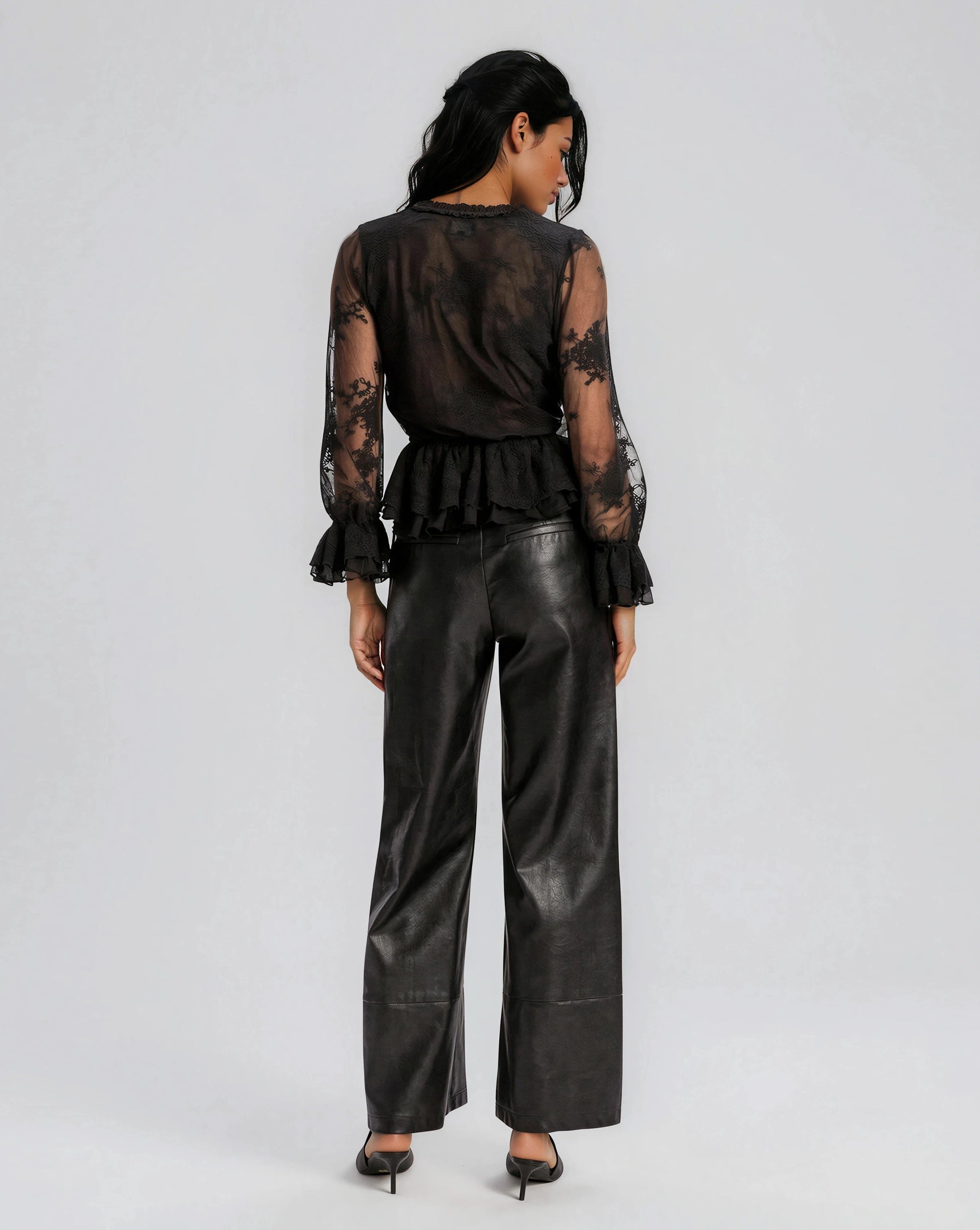 Natoli Embroidered Mesh Blouse – Black XO, Tina