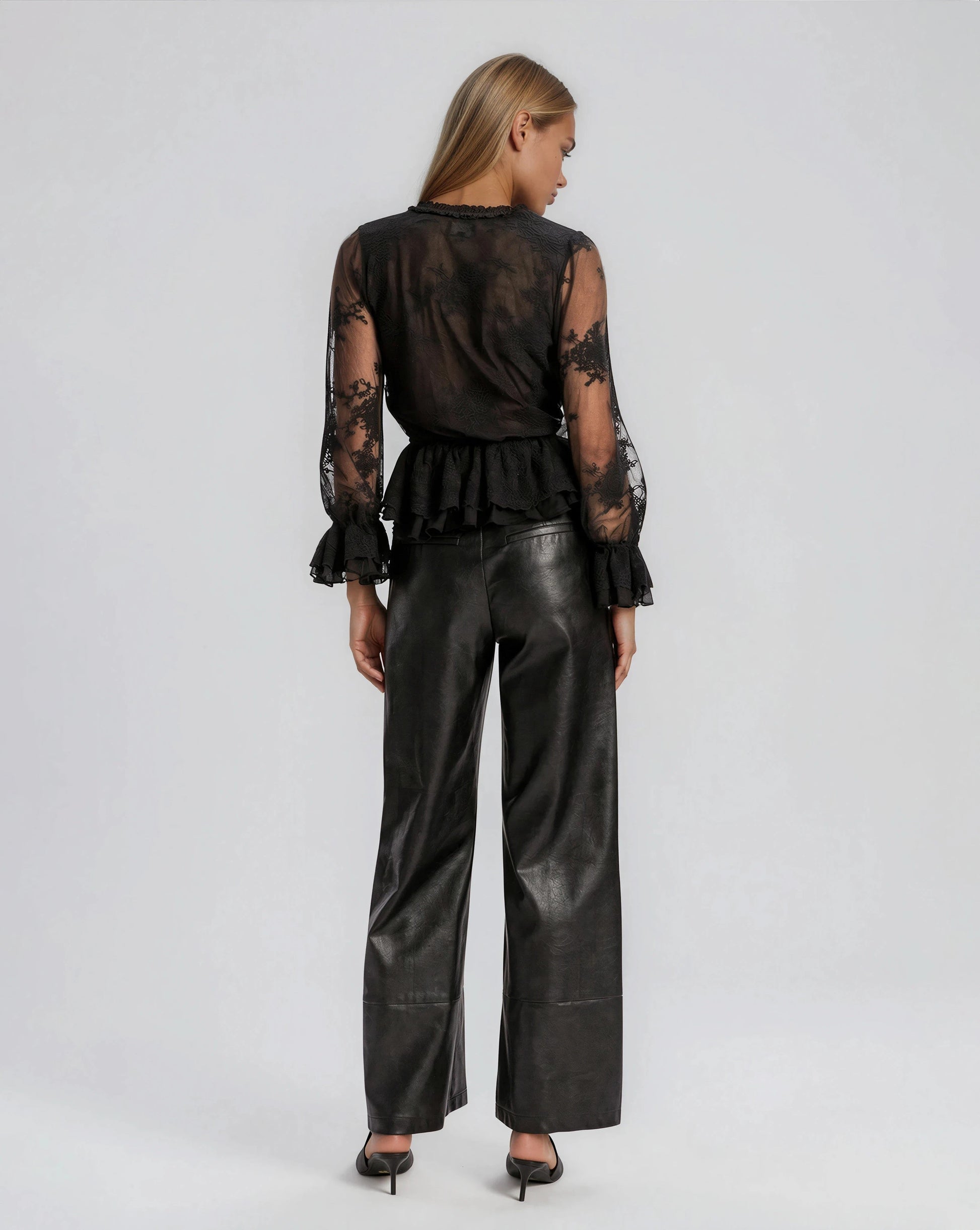 Natoli Embroidered Mesh Blouse – Black XO, Tina