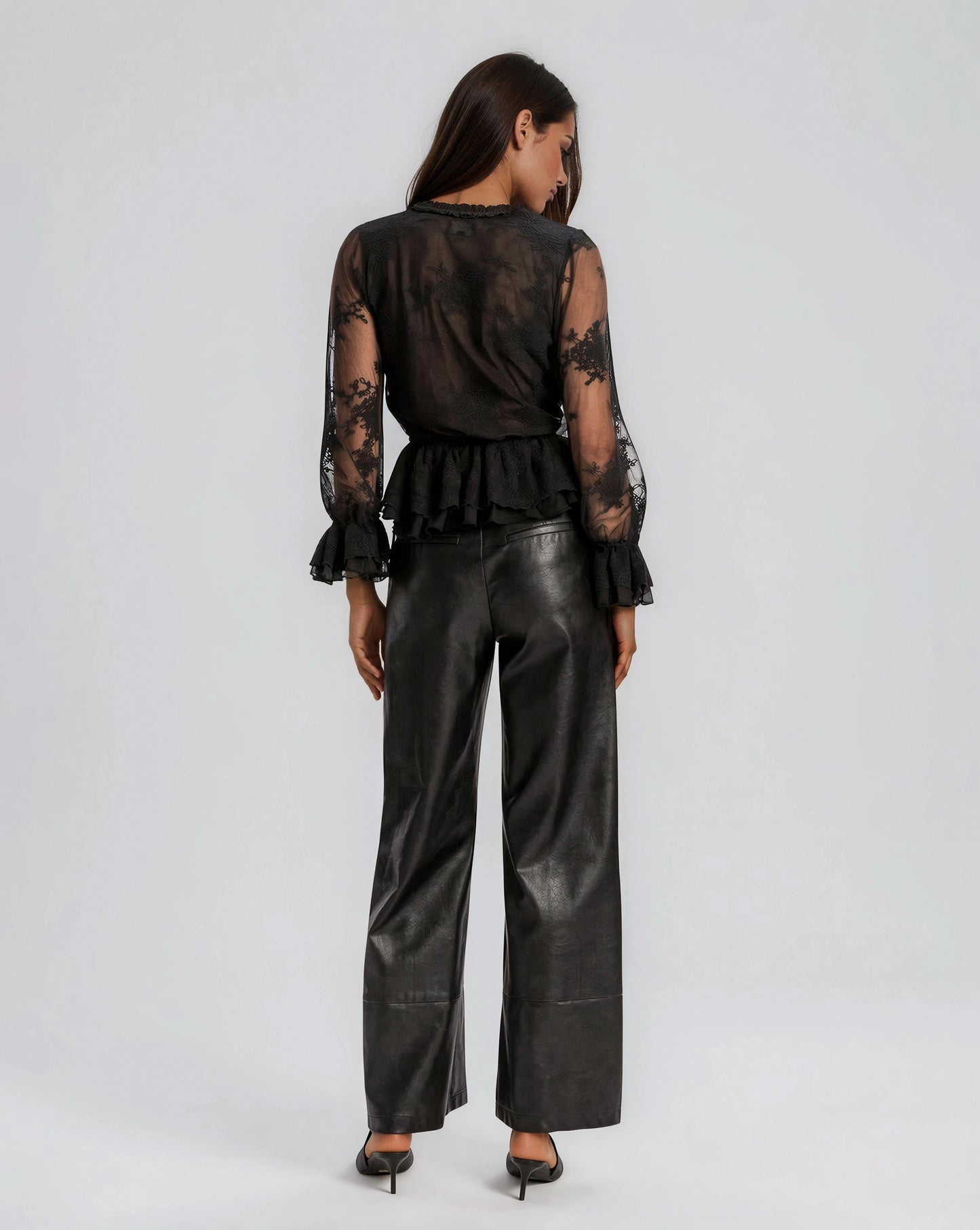 Natoli Embroidered Mesh Blouse – Black XO, Tina