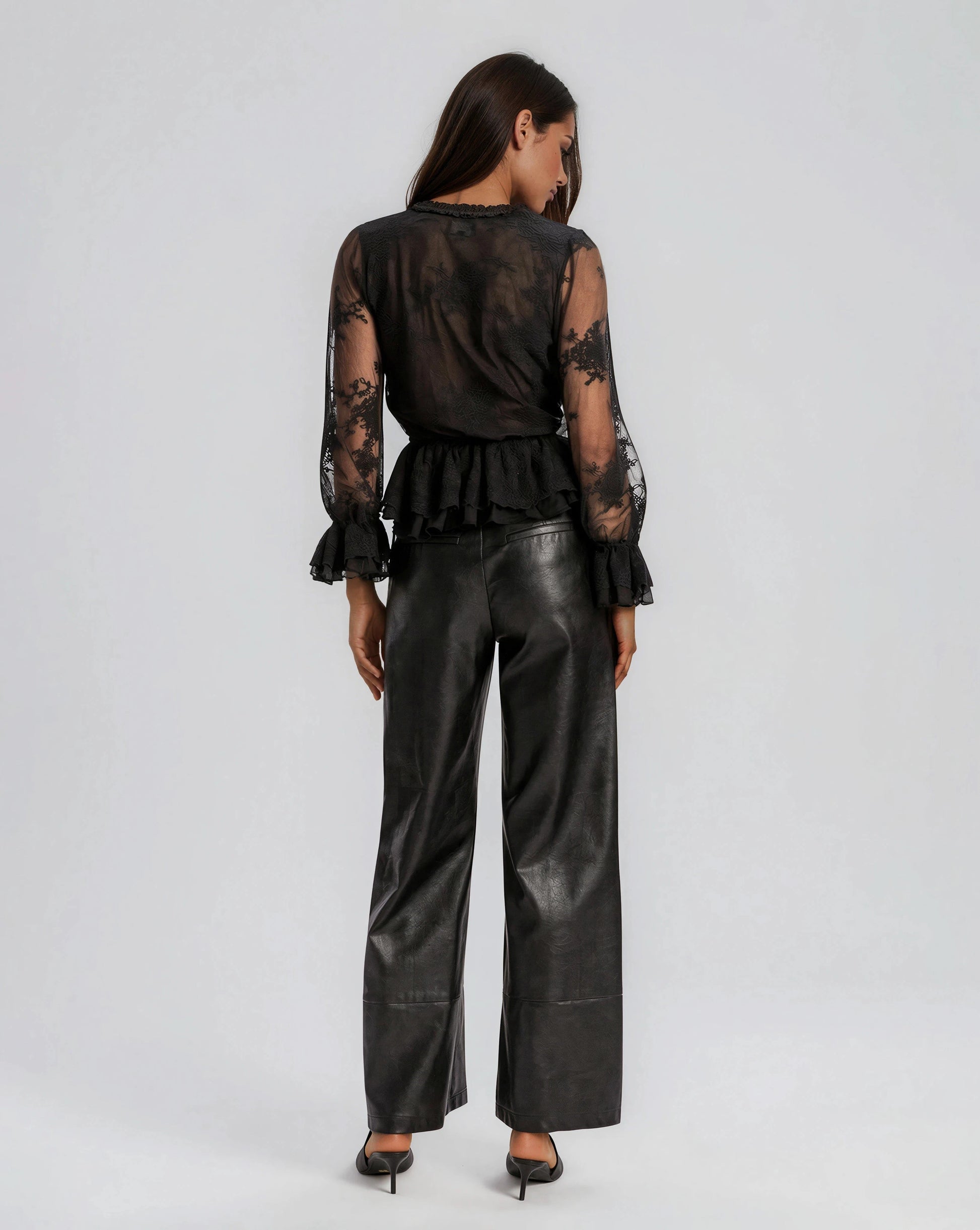 Natoli Embroidered Mesh Blouse – Black XO, Tina