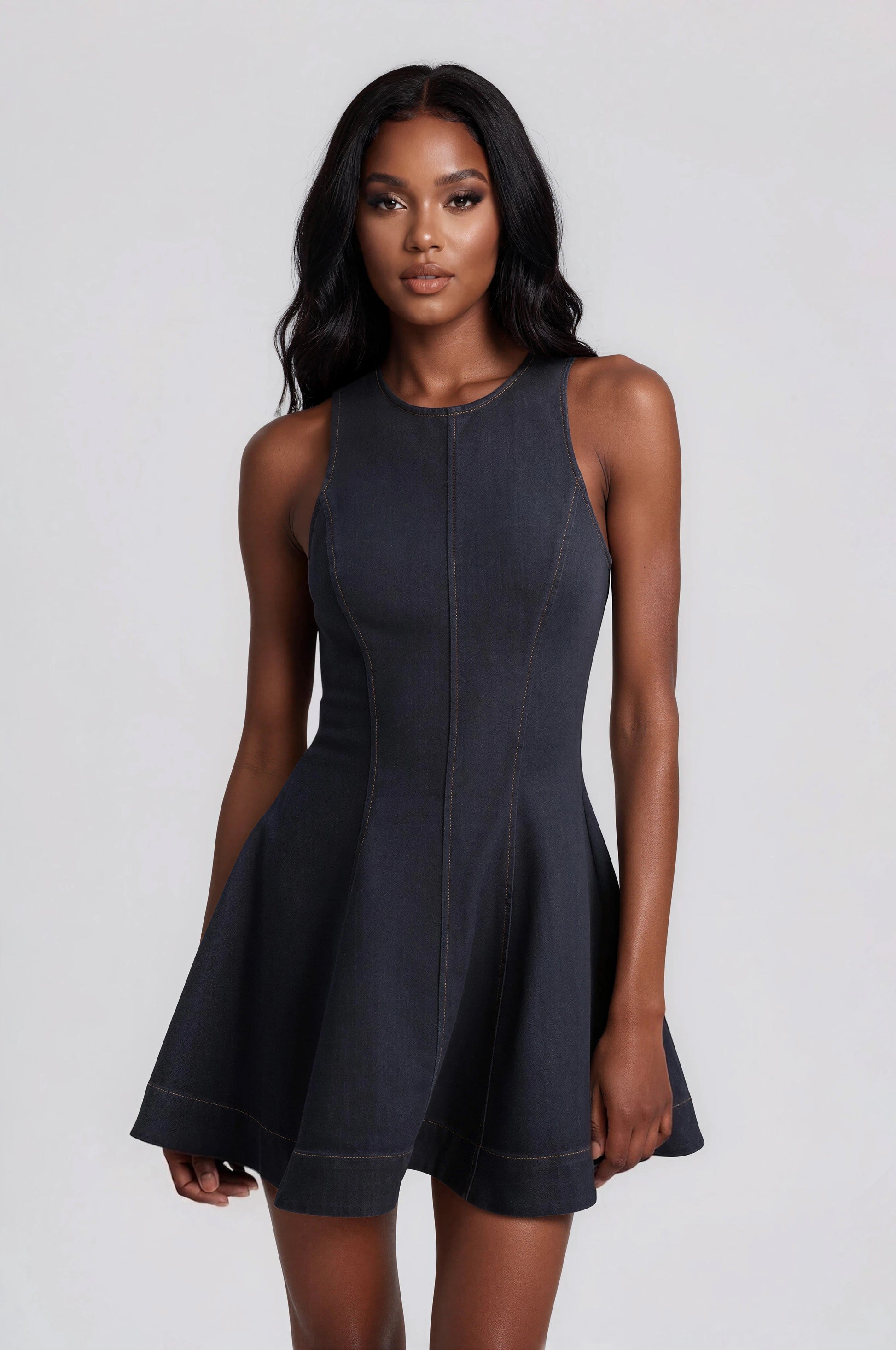 Palmer Denim Mini Dress - Dark Denim XO, Tina
