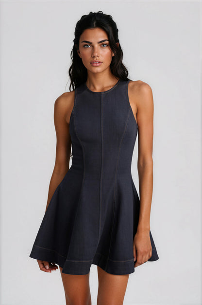 Palmer Denim Mini Dress - Dark Denim XO, Tina