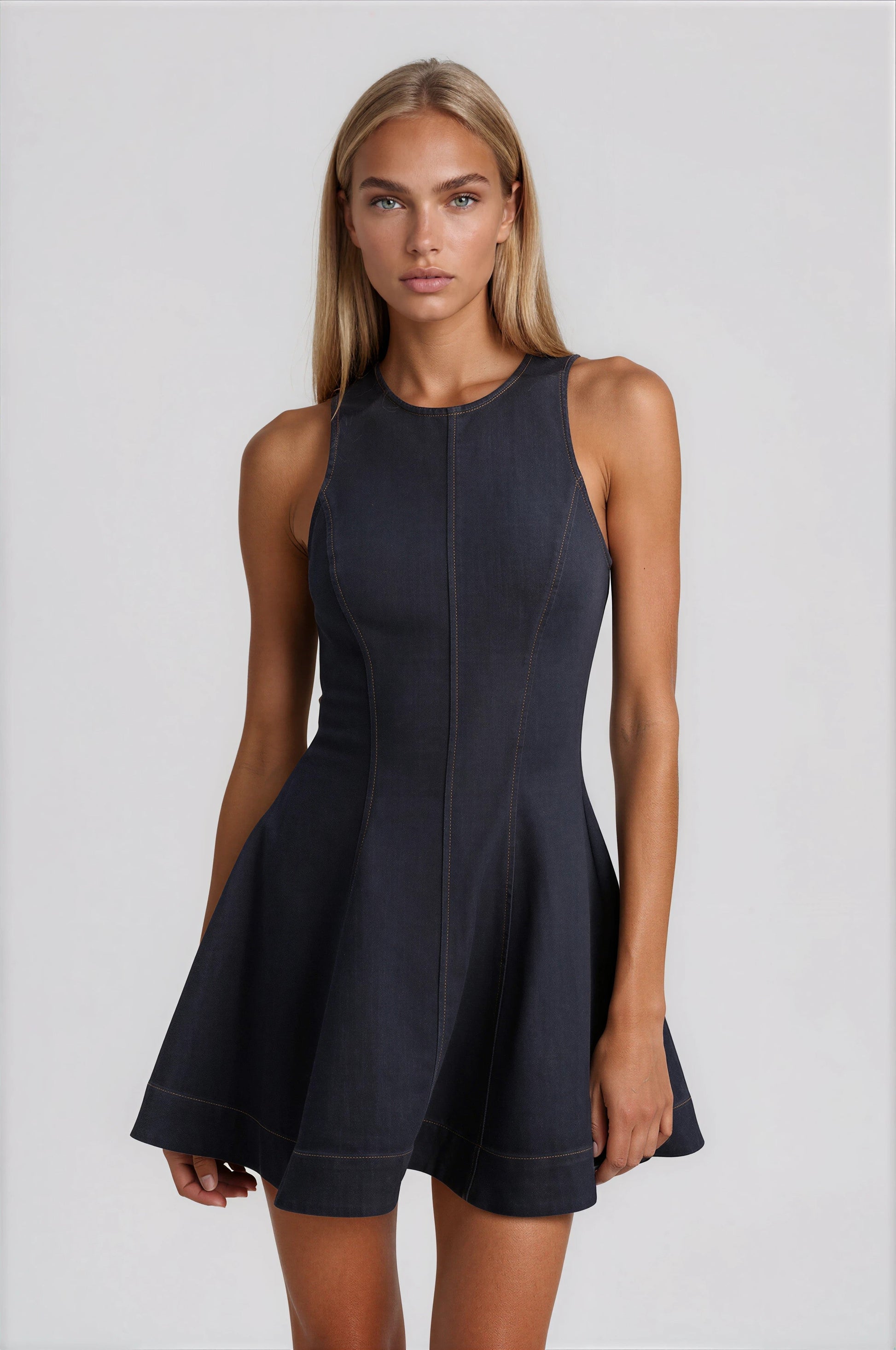 Palmer Denim Mini Dress - Dark Denim XO, Tina