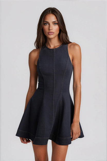 Palmer Denim Mini Dress - Dark Denim XO, Tina