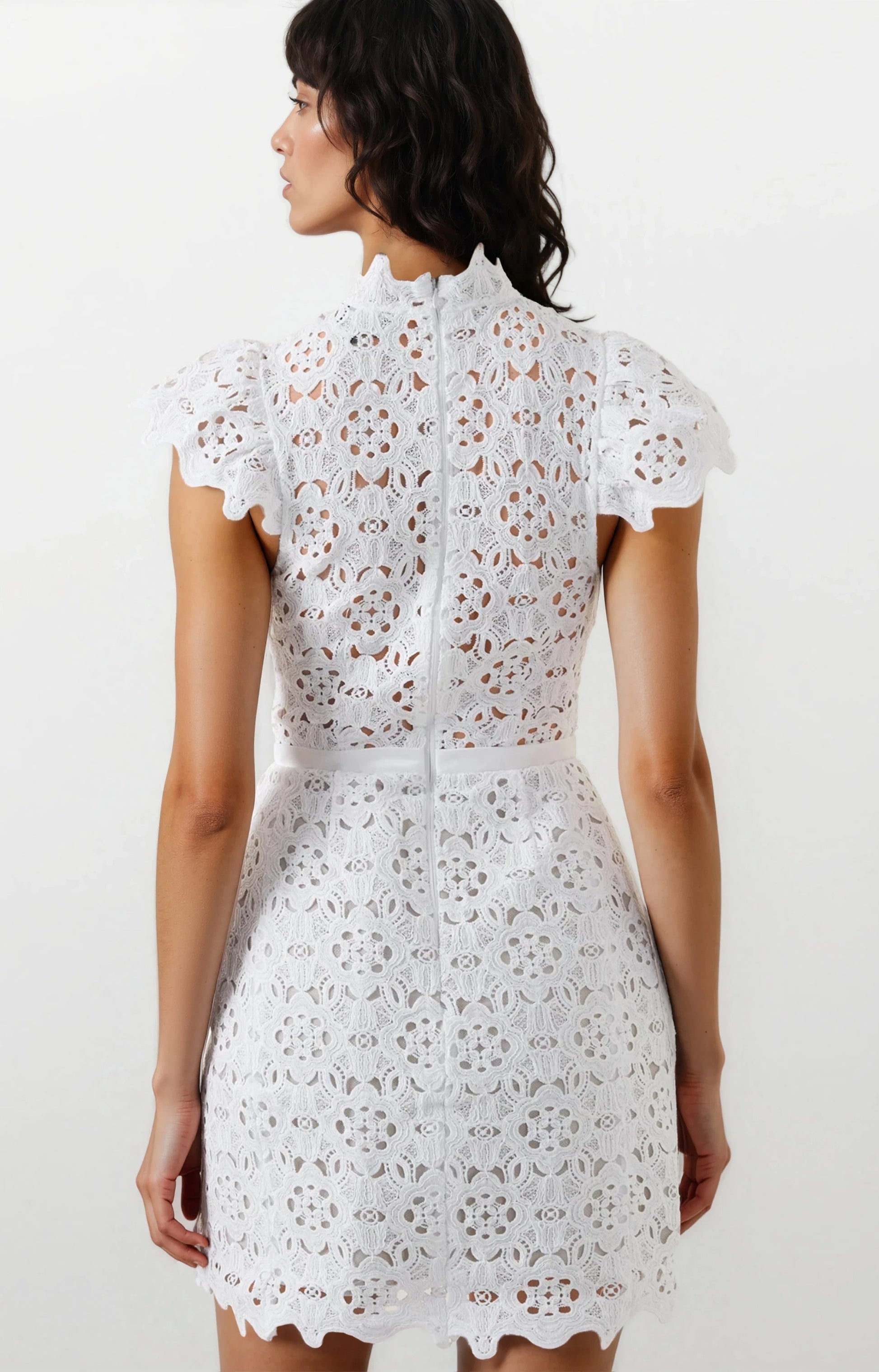 Rowen Hourglass Lace Dress – Orchid White XO, Tina