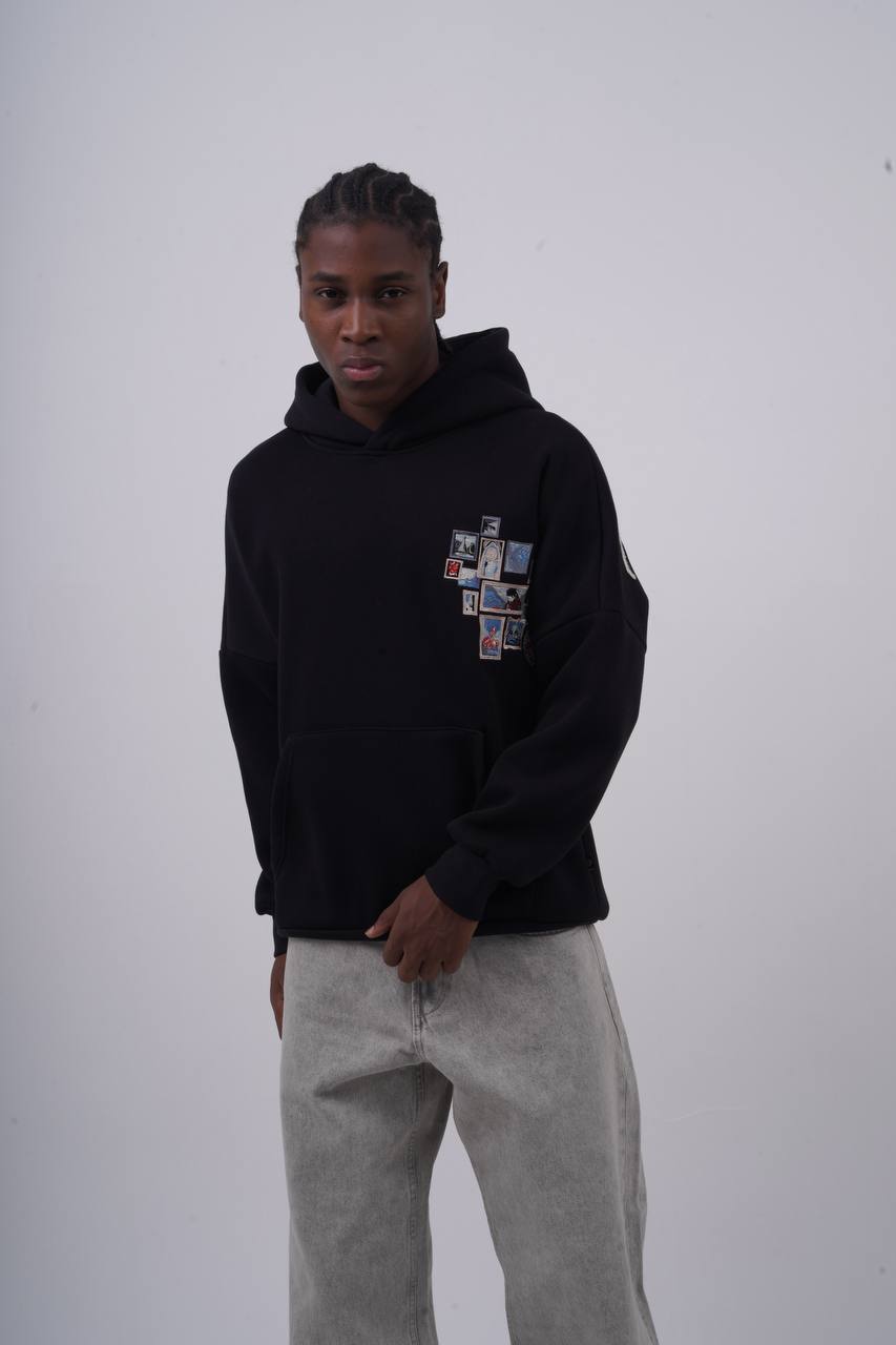 Baroque Statue Graphic Oversized Hoodie – Artistic Unisex Streetwear Withinblack