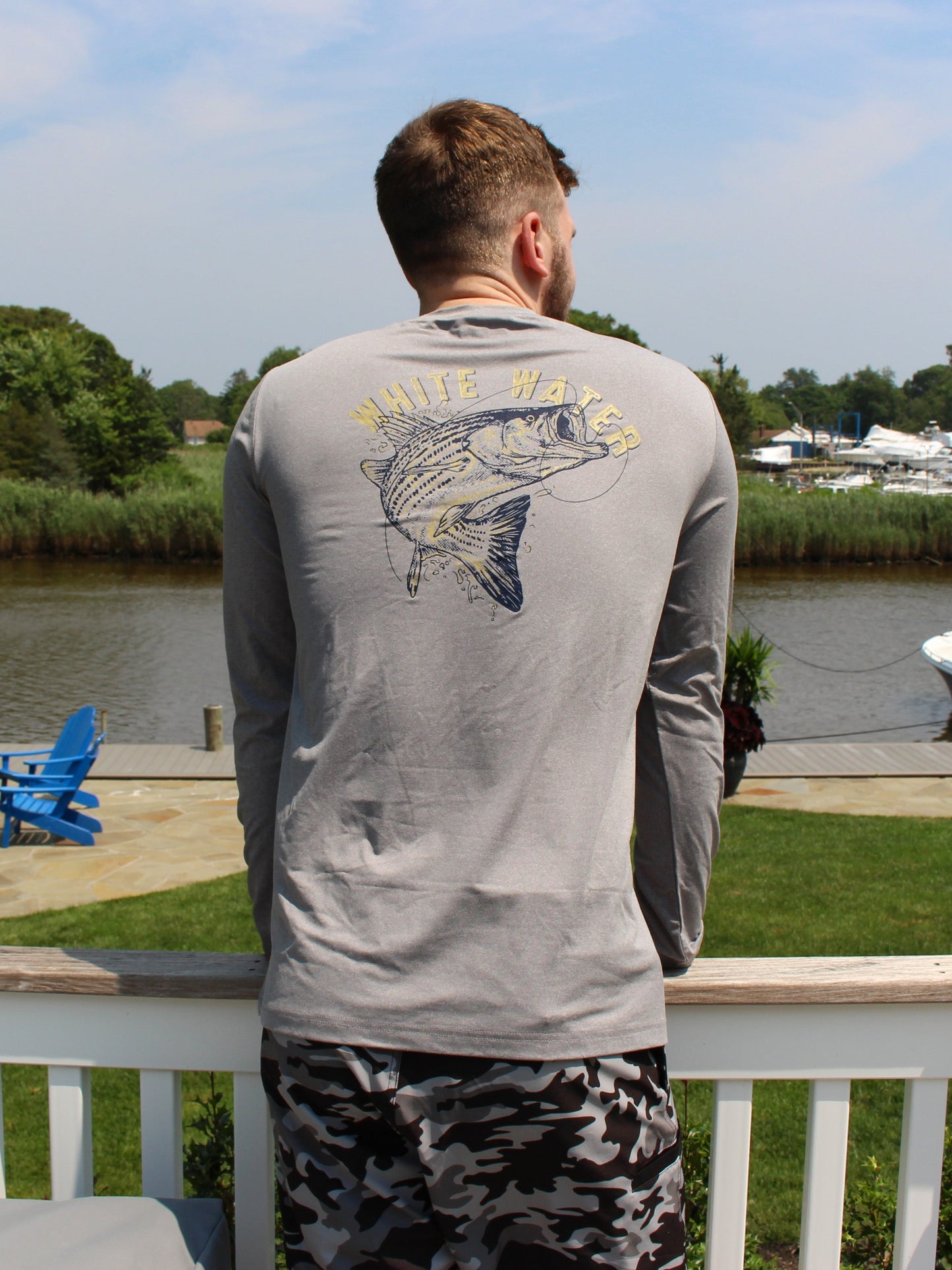 Bass Graphic Performance Tee White Water Life
