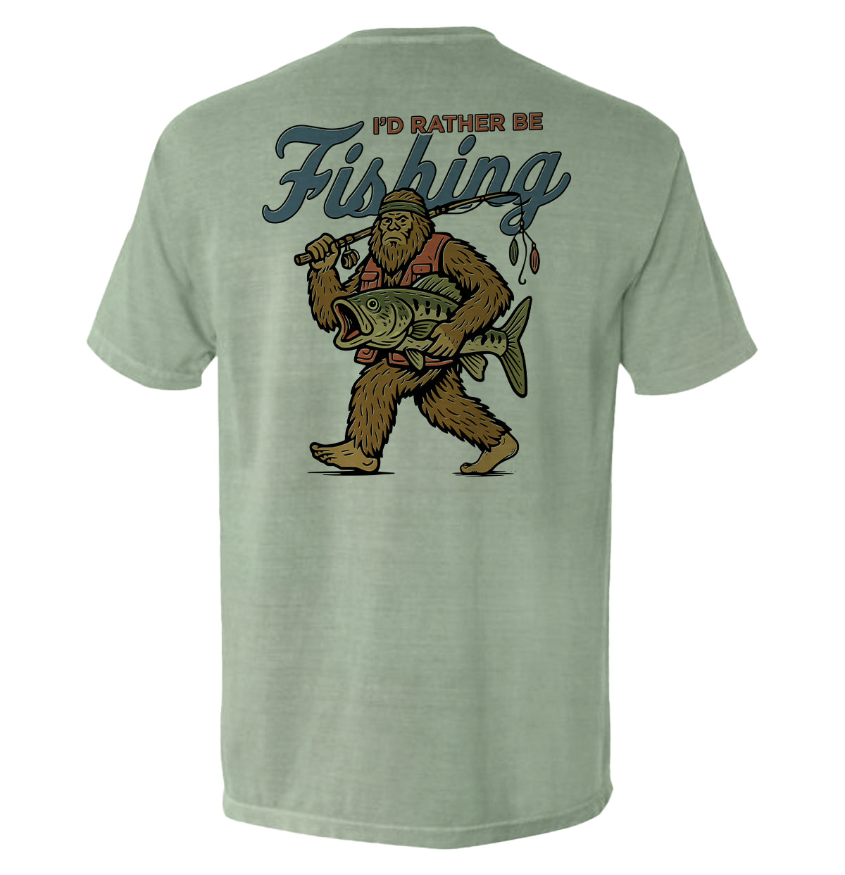 I'd Rather Be Fishing Bigfoot Shield Republic