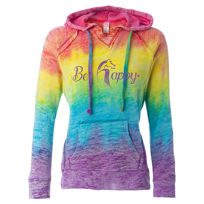 Be Happy Hoodie: Ladies Horseplay Apparel