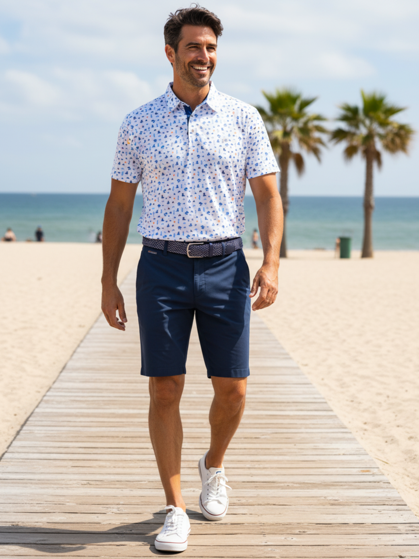 Beachside Performance Polo White Water Life