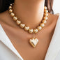 ball chain necklace Heart Pendant Choker Collar